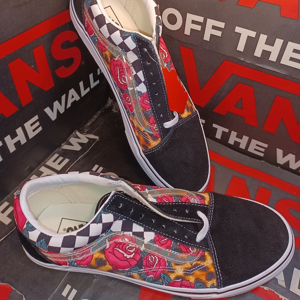 Vans Men's 5.5/Women's 7 Old Skool Rose Animal Checkered VN0A5AO92FA